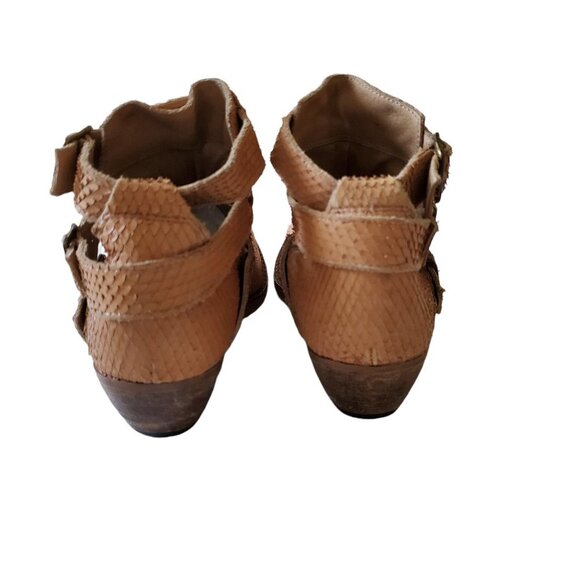 Matisse Bobbie Cognac Snake Embossed Distressed Leather Bootie - Picture 5 of 13